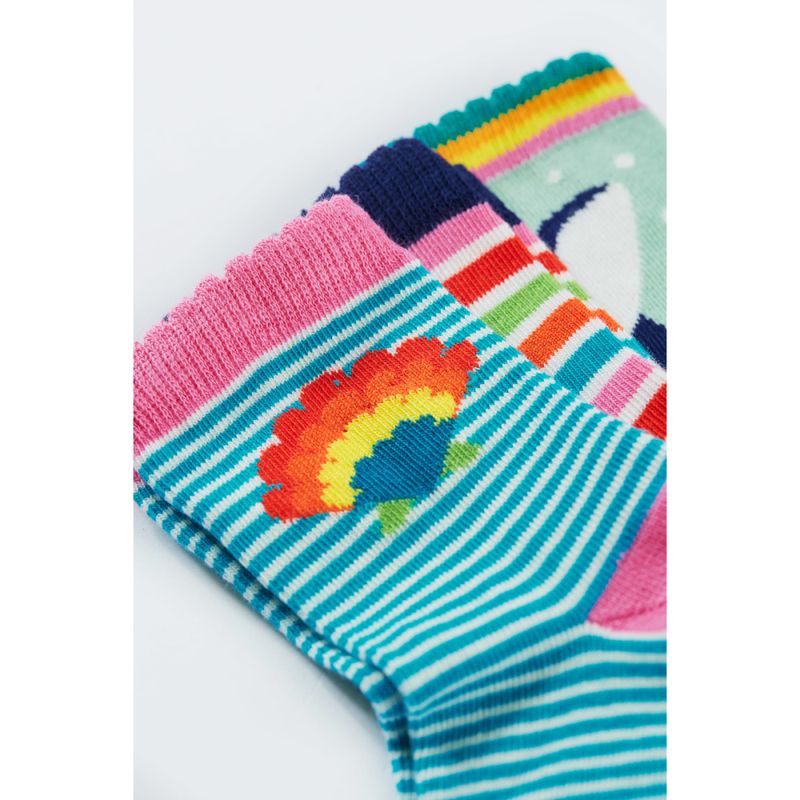 Frugi sokker 3-pk. hval og regnbue - kun 1-2 år