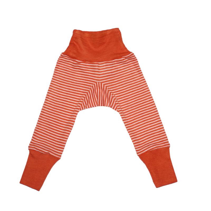 Cosilana tynn babybukse ull/silke oransje stripete