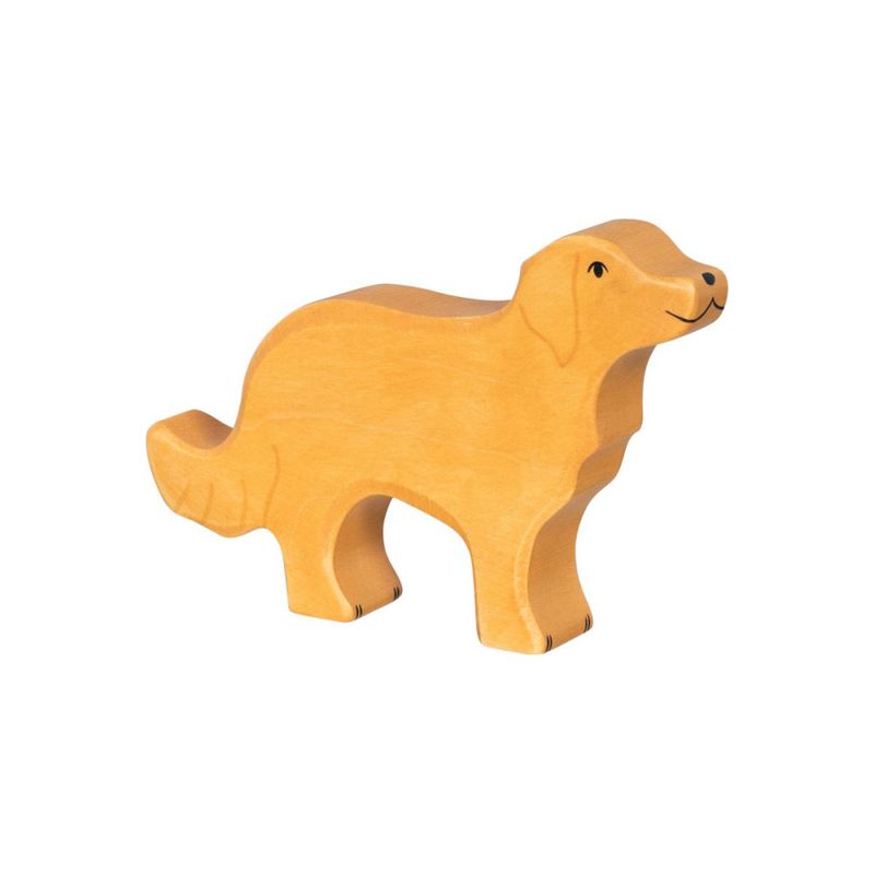 Holztiger trefigur hund golden retriever