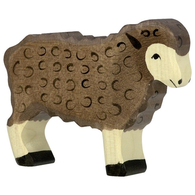 Hovedbilde Holztiger trefigur stående sau brun