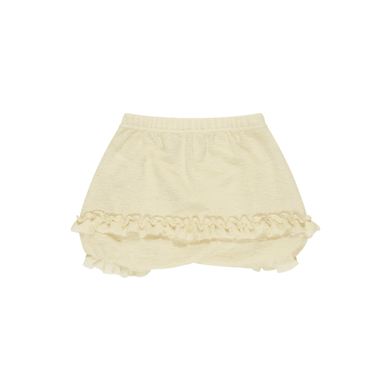 Petit by Basics babyshorts i ull med blonder natur