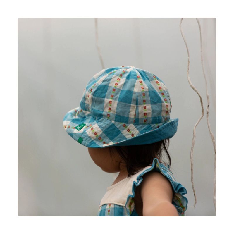 Little Green Radicals solhatt ruter - 3-5 år