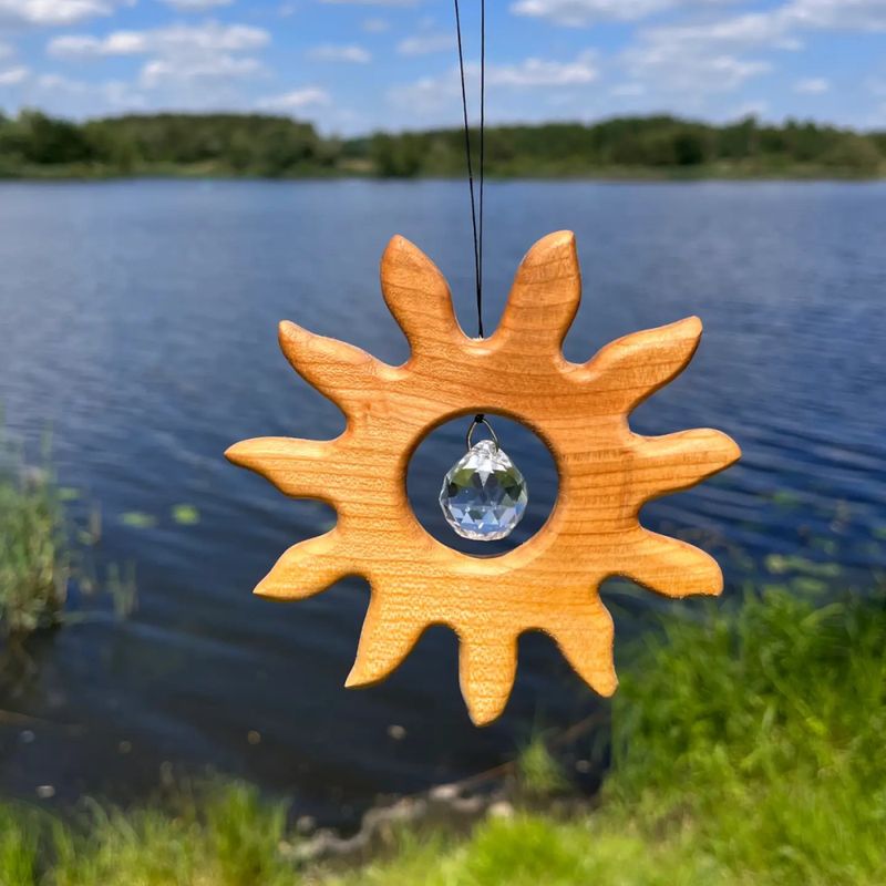 Sternengasse vindusdekorasjon liten sol med krystall