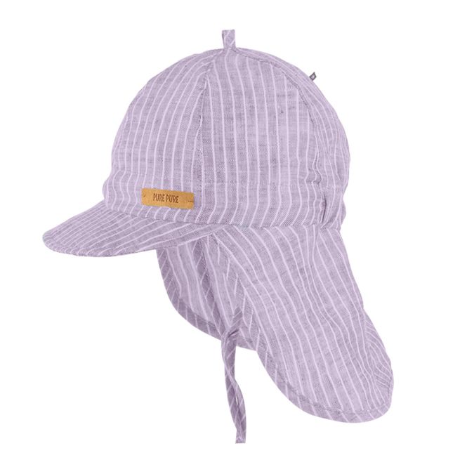 Hovedbilde Pure Pure solhatt lin capsbrem striper lilla