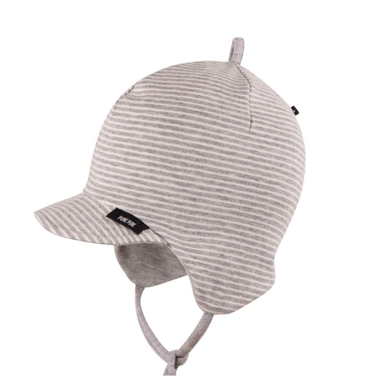 Pure Pure bomullslue med brem grå striper