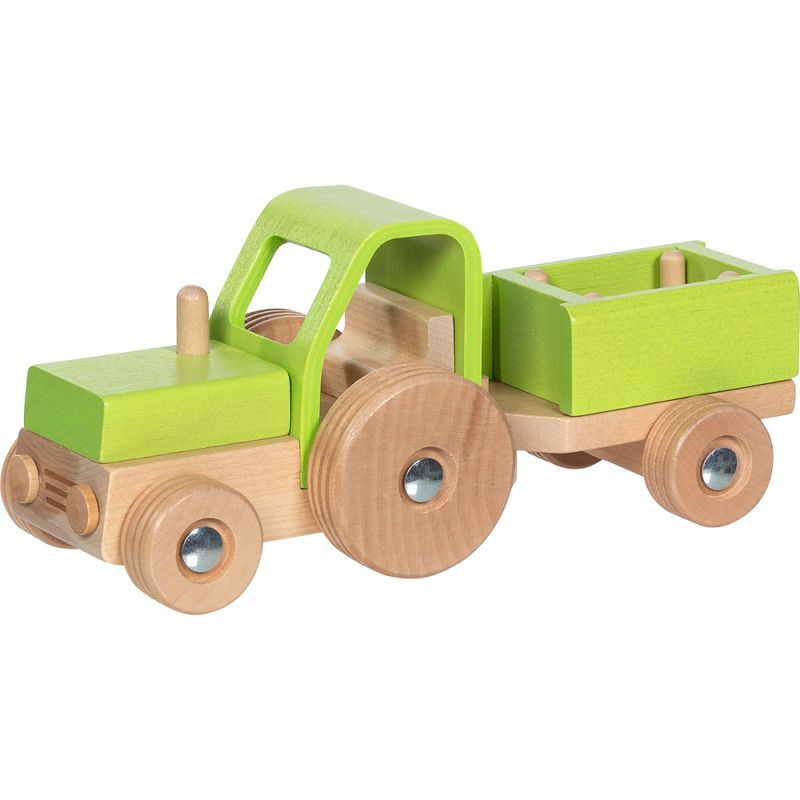 Goki traktor med henger lysegrønn