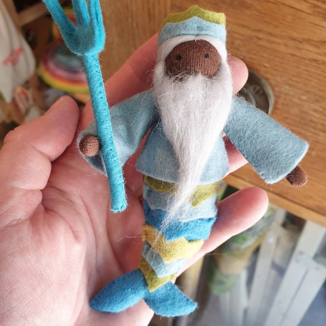 Hovedbilde Ambrosius figur til pynt Kong Neptun mørk hud ...