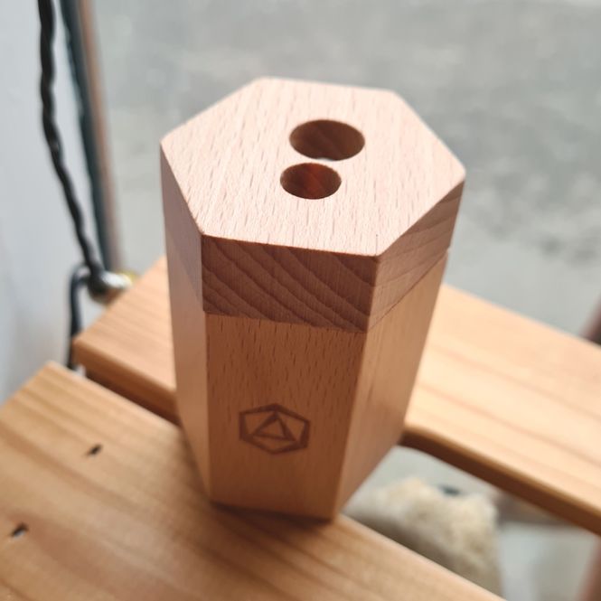 Hovedbilde Stockmar dobbel blyantspisser med beholder i tre