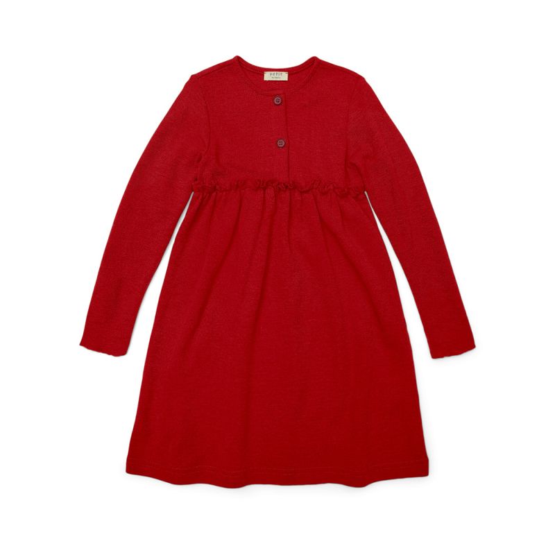 Petit by Basics ullkjole rød langermet