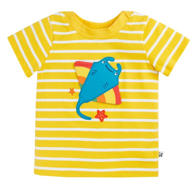 Hovedbilde Frugi t-skjorte skate gule striper - str. 1-8 år