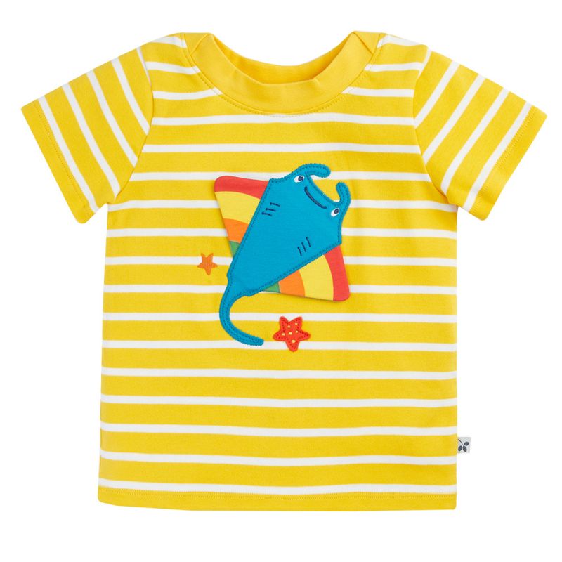Frugi t-skjorte skate gule striper - str. 1-8 år