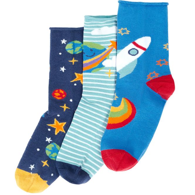 Hovedbilde Frugi sokker bambusviskose 3-pk. verdensrom