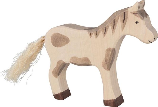 Hovedbilde Holztiger trefigur hest hvit med grå flekker