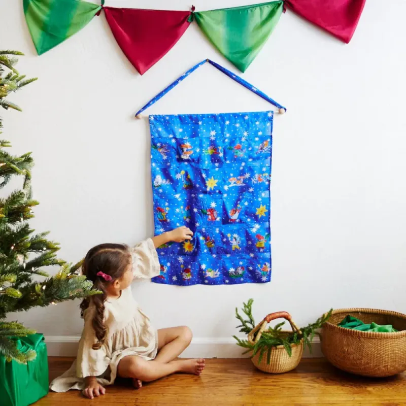 Sarah's Silks adventskalender i silke blå