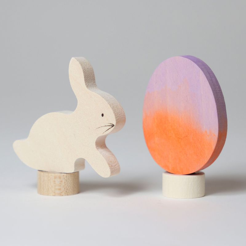 Grimm's figurer til bursdagsring kanin og oransje egg