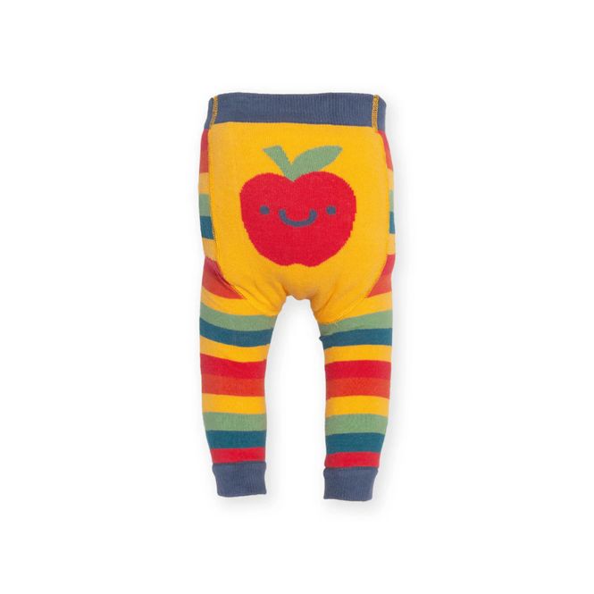 Hovedbilde Kite strikket babyleggings regnbue/eple