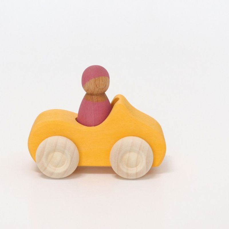 Grimm's liten bil med figur - velg farge