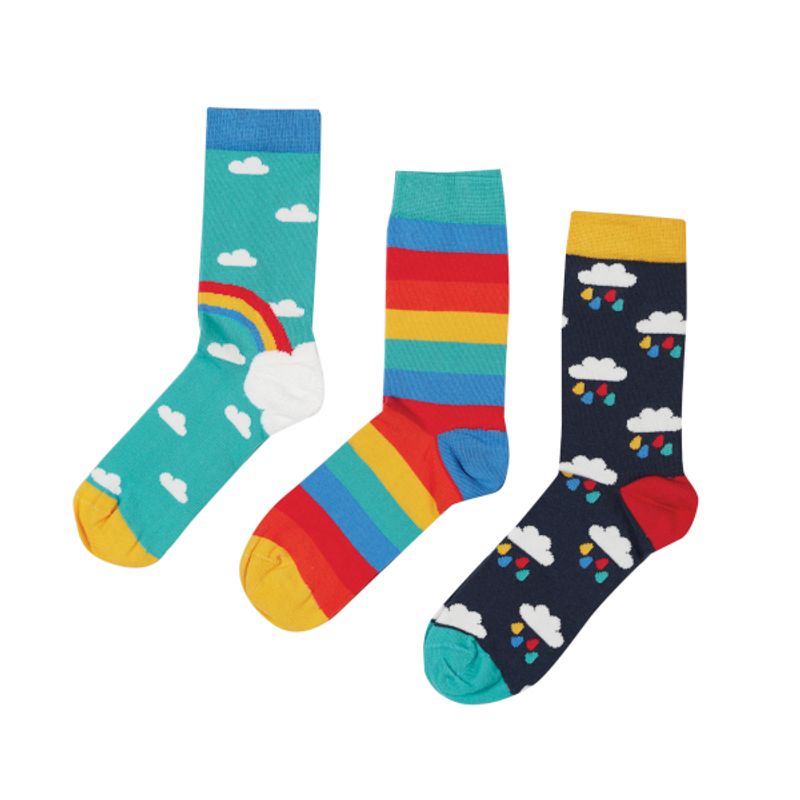 Frugi sokker barn 3-pk. regnbuer/skyer - kun 2-4 år