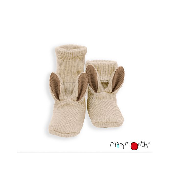 Hovedbilde ManyMonths sokketøfler kaninører ull beige