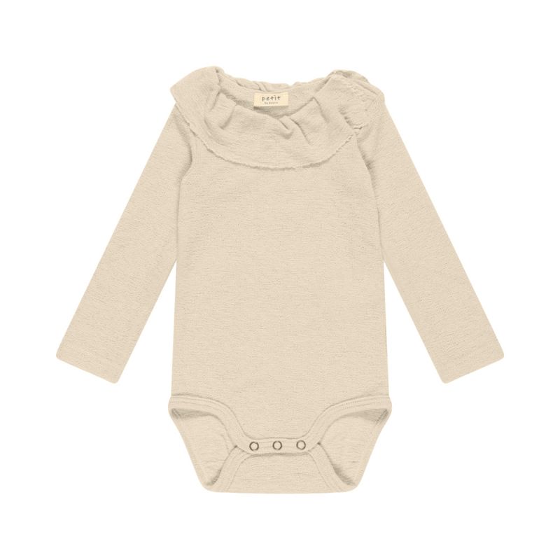 Petit by Basics ullbody med krage Almond Milk